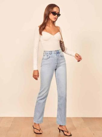 Reformation Cynthia High Rise Straight Jeans