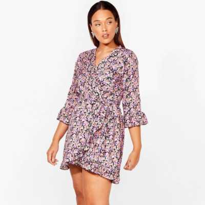 Nasty Gal Plus Size Floral Ruffle Mini Wrap Review 