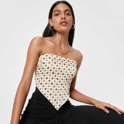 Nasty Gal Vintage Print Bandana Satin Crop Top Review