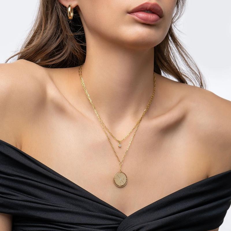 Oak and Luna Compass Necklace